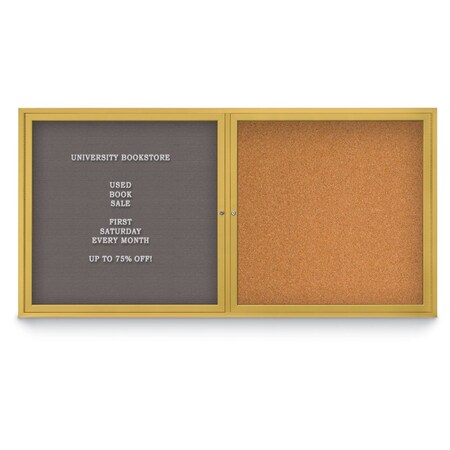 United Visual Products Corkboard, Blue Spruce/Gold, 72"x36" UV433HPLUS-GOLD-BLSPRU